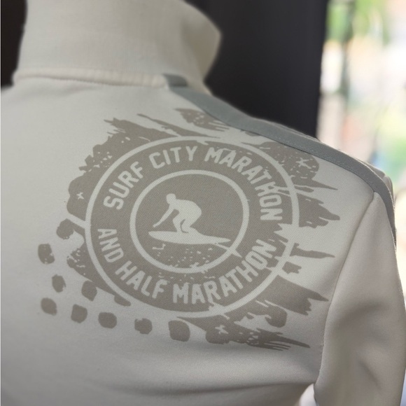 Green Layer Women's White Surf City Marathon Track Jacket - Picture 7 of 9